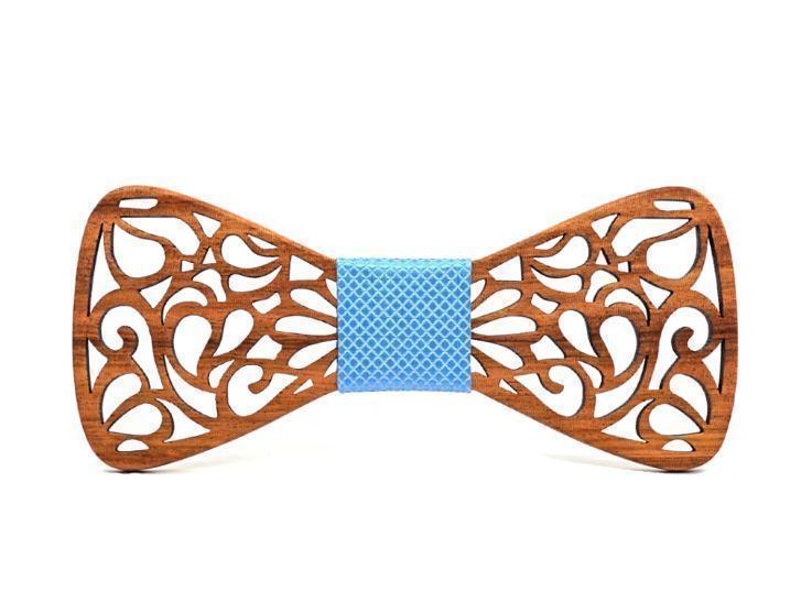 Noeud papillon bois homme Koï, vue 7 sur fond blanc