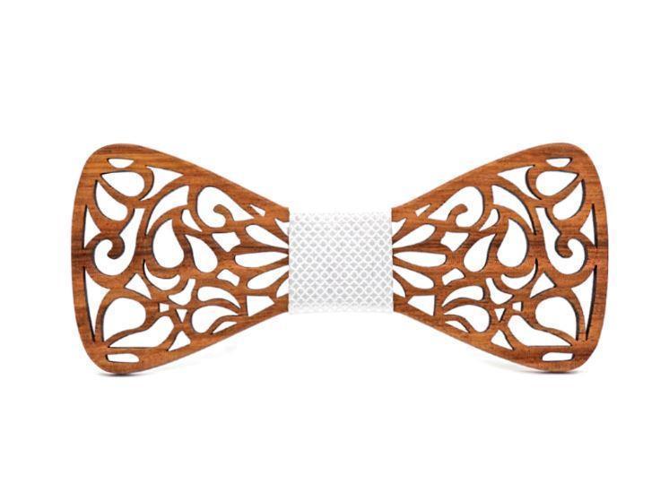 Noeud papillon bois homme Koï, vue 8 sur fond blanc