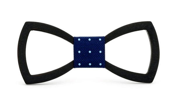 Noir/BleuMarine/Pois Noeud Papillon Bois - Pillar