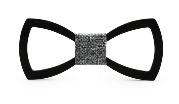 Noir/Gris Noeud Papillon Bois - Pillar