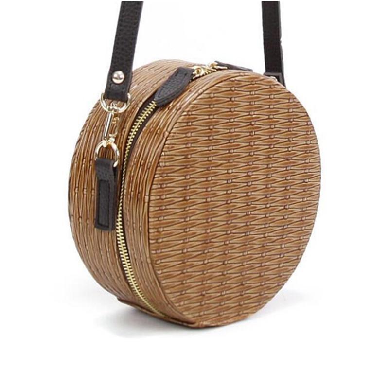 brun Sac Rotin Rond - Katia